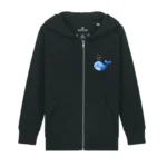 Kids Zip-Hoodie "Wal Liebe" - Schwarz