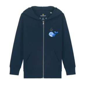 Kids Zip-Hoodie "Wal Liebe" - French Navy