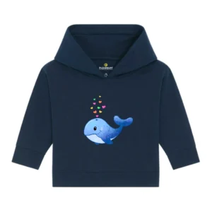 Baby Hoodie "Wal Liebe" - French Navy