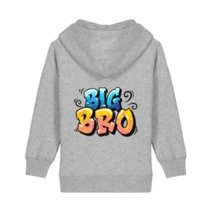 Kids Zip-Hoodie "Big Bro" -Heather Grey