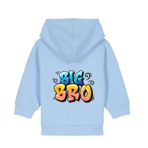 Baby Zip-Hoodie "Big Bro" - Blue Soul