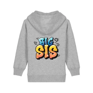 Kids Zip-Hoodie "Big Sis" - Heather Gray