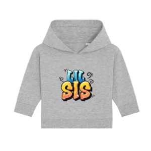 Baby Hoodie "Lil Sis" - Heather Grey