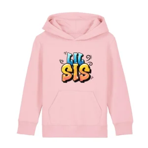 Kids Hoodie "Lil Sis" - Cotton Pink