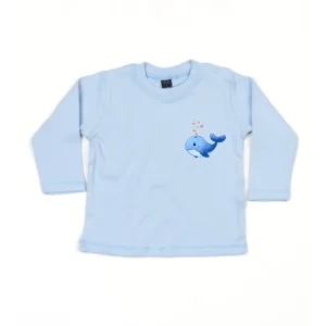 Baby Langarm Shirt "Wal Liebe", Farbe: Dusty Blue