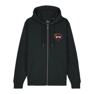 Zip-Hoodie "Mama Bär" Rainbow Edition - Schwarz